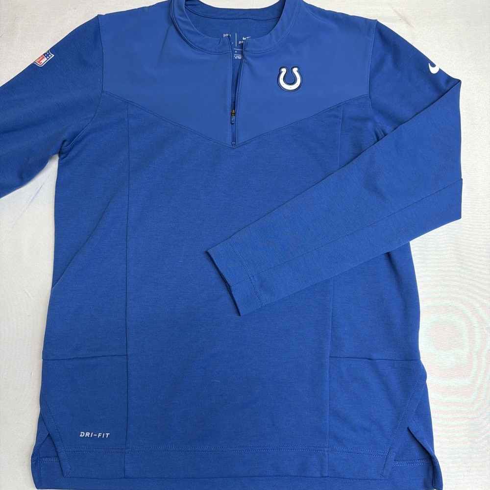 Nike NFL Indianapolis Colts On-Field DriFIT Half-Zip Blue Mens Medium - Picture 2 of 9